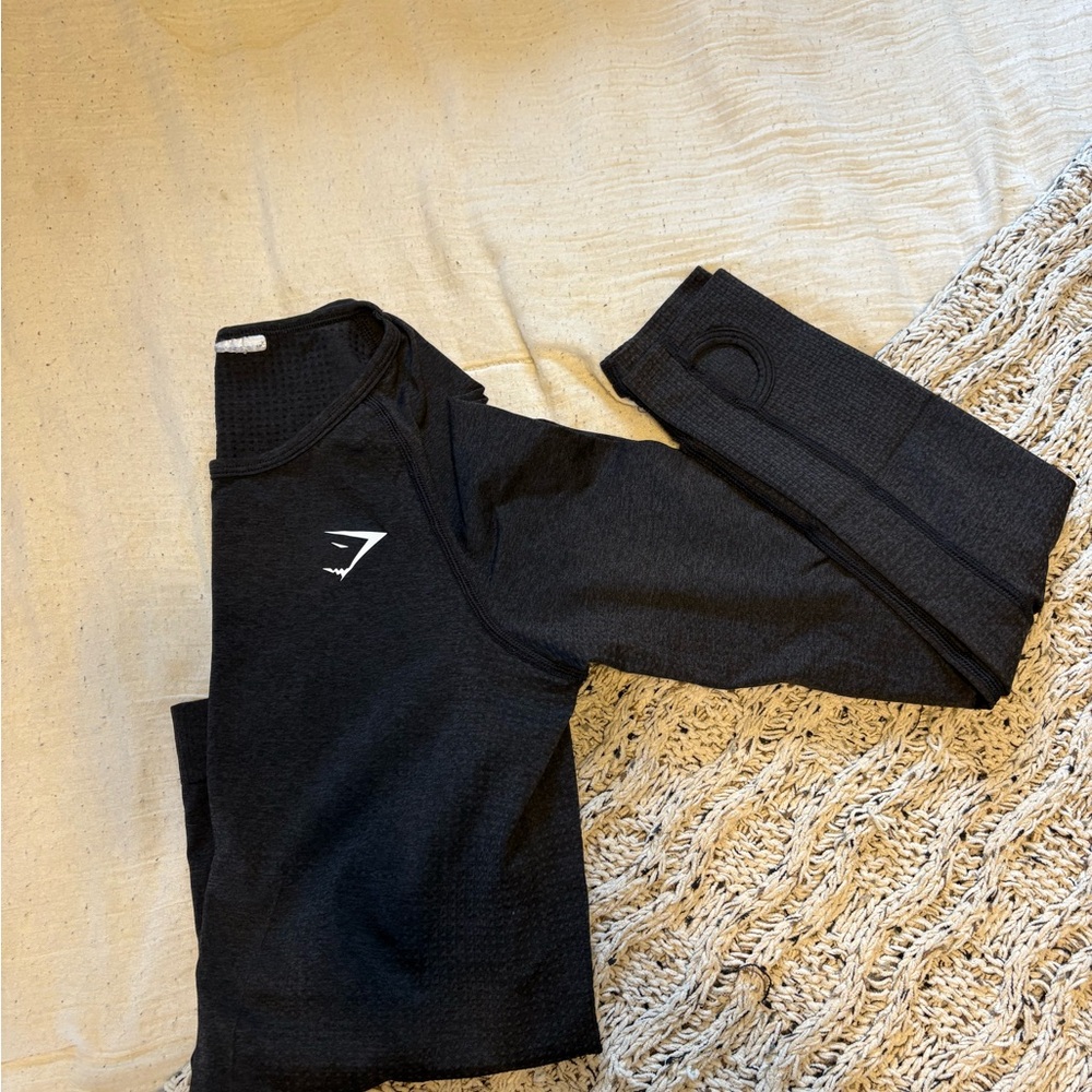 Gymshark Black Fitted Long Sleeve Hoodie